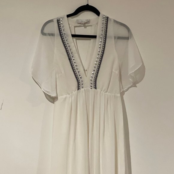 Adelyn Rae Chandra White Embroidered Maxi Dress, Size Small - Picture 11 of 16